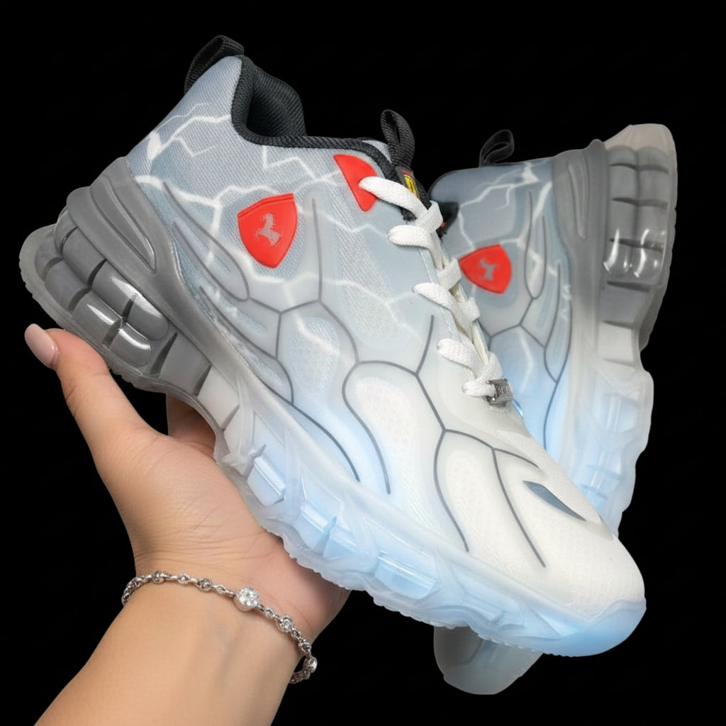 gray thunder flame sneakers