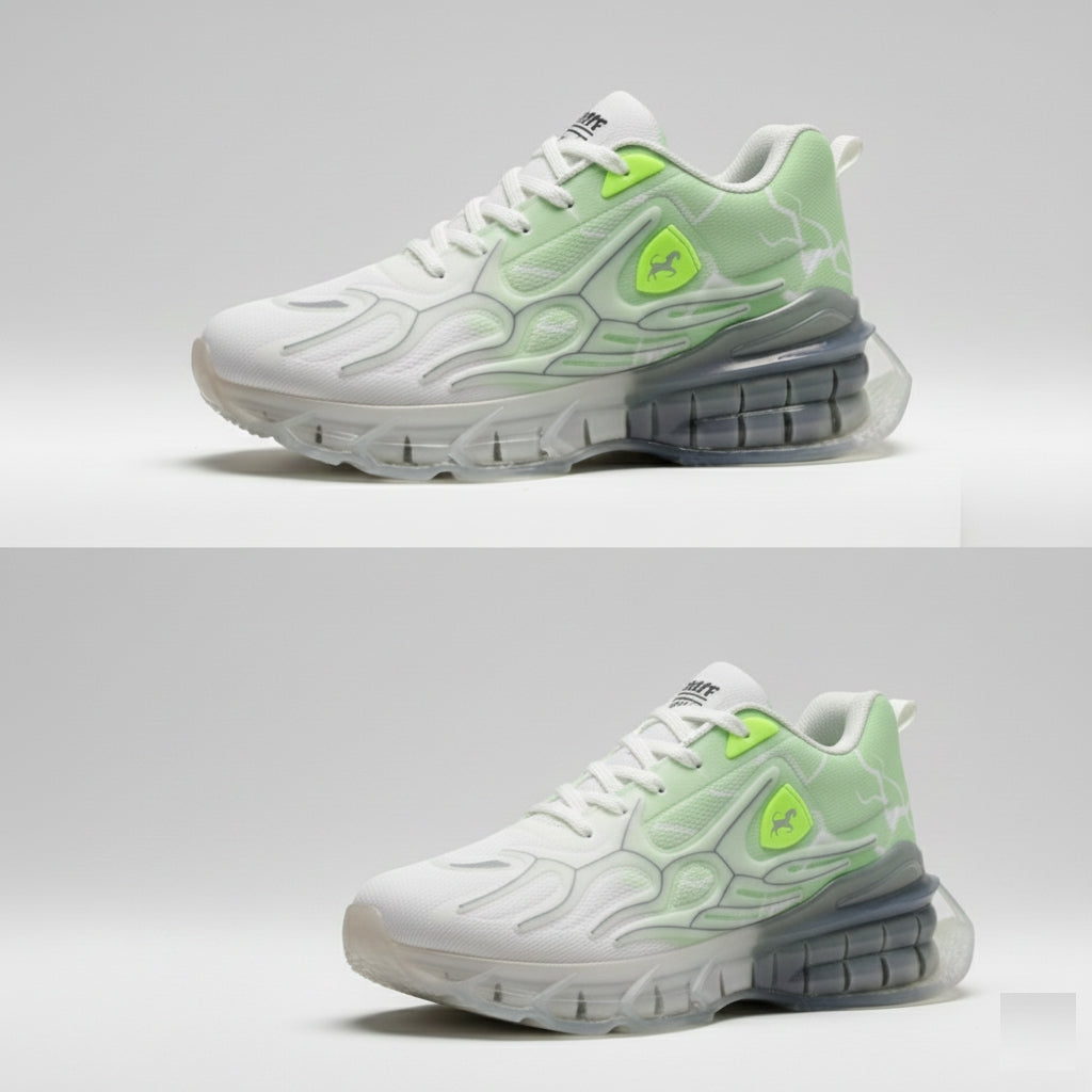 green thunder flame sneakers