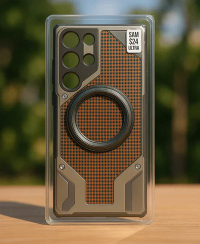 Heavy-Duty Armor Woven Back Case – Magnetic Ring Edition